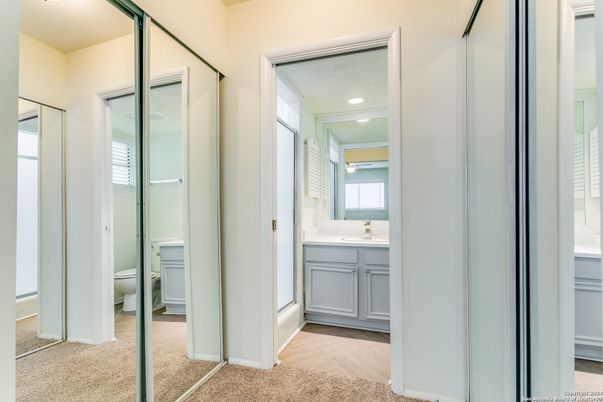 Bathroom, Interior, Recessed Lighting, Wood Texture Flooring