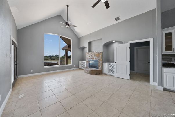 Empty room, Fireplace, Interior, Recessed Lighting