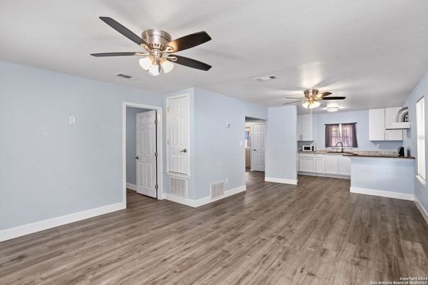 Empty room, Interior, Kitchen, Wood Texture Flooring