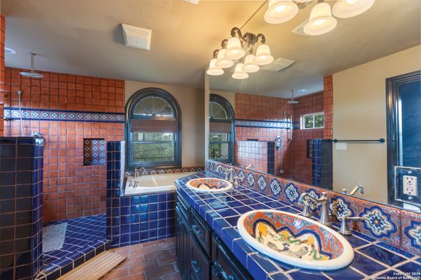 Bathroom, Dual Sink Vanities, Interior, Tile Countertops