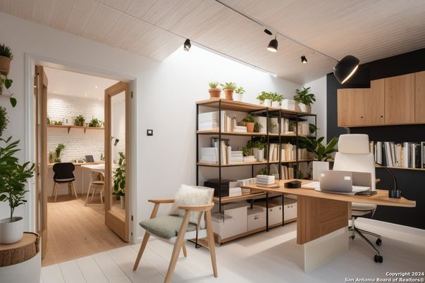 Home Office, Interior, Wood Texture Flooring