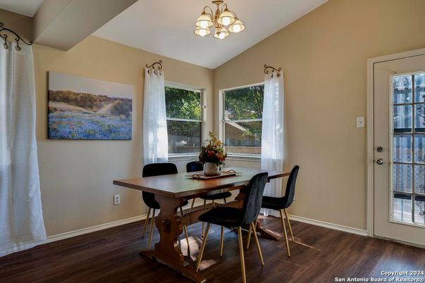 Chandelier, Dining room, Interior, Wood Texture Flooring