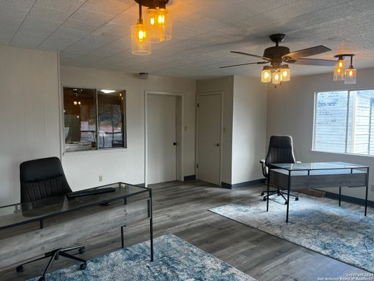 Bedroom, Home Office, Interior, Pendant Lights, Wood Texture Flooring