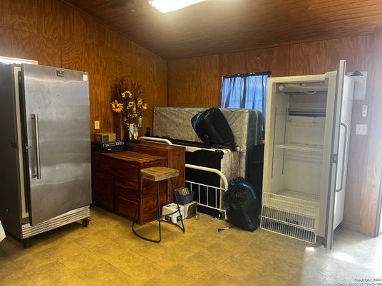 Interior, Kitchen, Stainless Steel Appliances, Wooden Walls