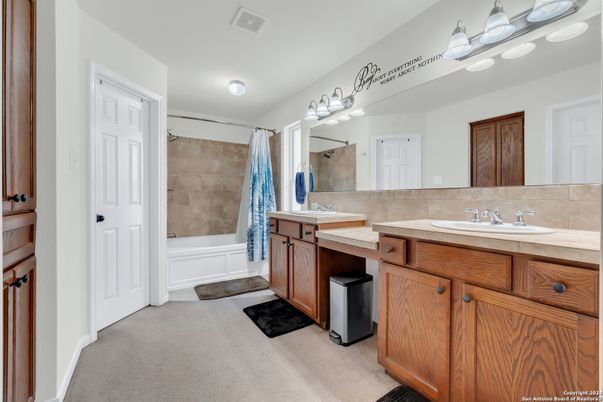 Bathroom, Dual Sink Vanities, Interior, Tile Countertops