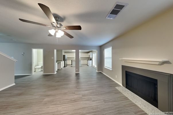 Empty room, Fireplace, Interior, Wood Texture Flooring