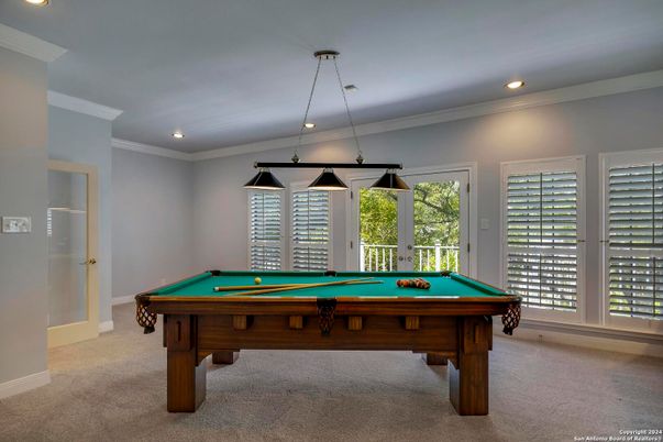 Billiard Table, Game Room, Interior, Pendant Lights, Recessed Lighting