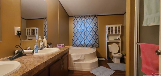 Bathroom, Dual Sink Vanities, Interior, Wood Texture Flooring
