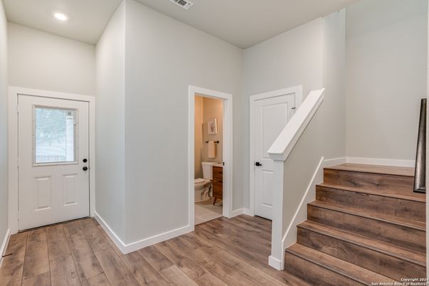 Bathroom, Interior, Recessed Lighting, Wood Texture Flooring