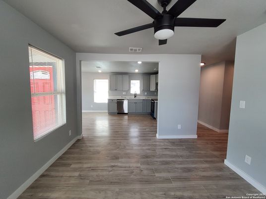 Interior, Kitchen, Recessed Lighting, Wood Texture Flooring