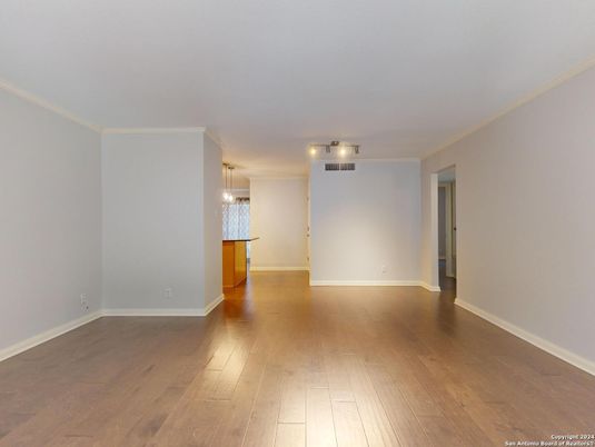 Empty room, Interior, Pendant Lights, Wood Texture Flooring