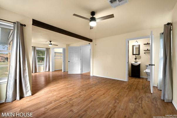 Bathroom, Empty room, Interior, Wood Texture Flooring