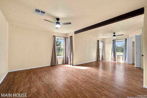 Empty room, Interior, Wooden Beams, Wood Texture Flooring