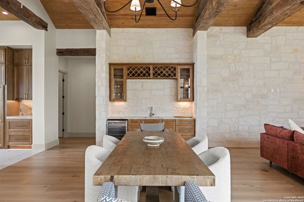 Dining room, Interior, Stone Walls, Wooden Beams, Wooden Ceilings, Wood Texture Flooring