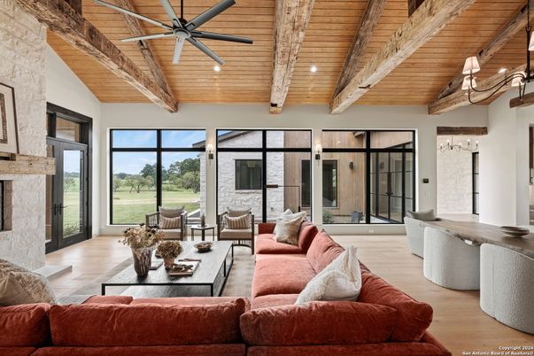 Fireplace, Interior, Living room, Stone Walls, Wooden Beams, Wooden Ceilings, Wood Texture Flooring