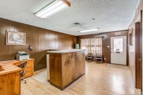 Home Office, Interior, Wood Texture Flooring, Wooden Walls