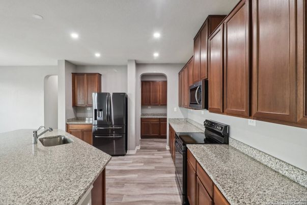 Interior, Kitchen, Recessed Lighting, Wood Texture Flooring