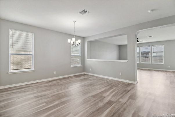 Chandelier, Empty room, Interior, Wood Texture Flooring