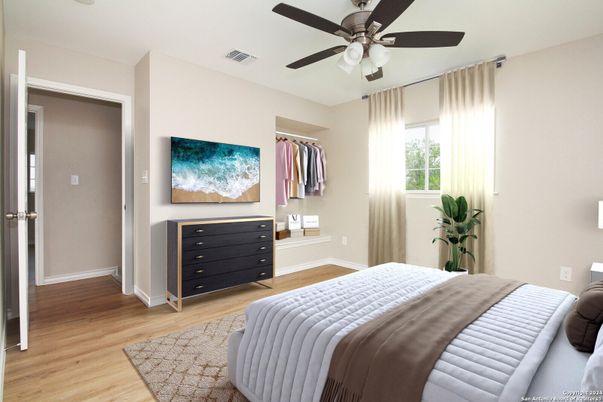 Bedroom, Interior, Wood Texture Flooring