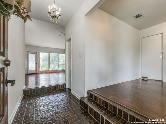 Chandelier, Empty room, Interior, Wood Texture Flooring