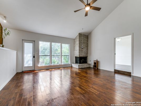 Empty room, Fireplace, Interior, Wood Texture Flooring