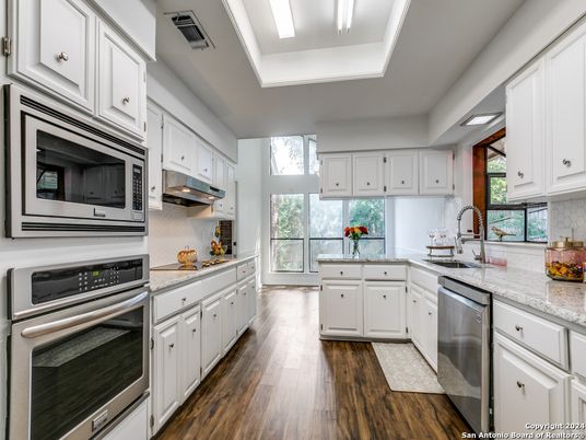 Interior, Kitchen, Stainless Steel Appliances, Wood Texture Flooring