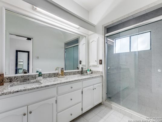 Bathroom, Dual Sink Vanities, Glass Shower, Interior
