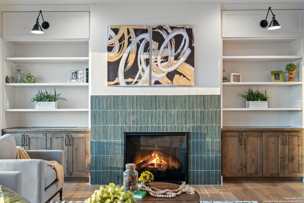 Fireplace, Interior, Wood Texture Flooring