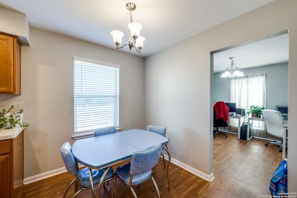 Chandelier, Home Office, Interior, Wood Texture Flooring