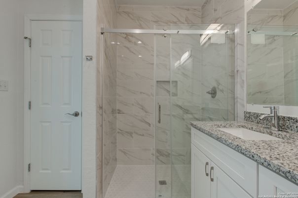 Bathroom, Glass Shower, Interior, Marble Walls