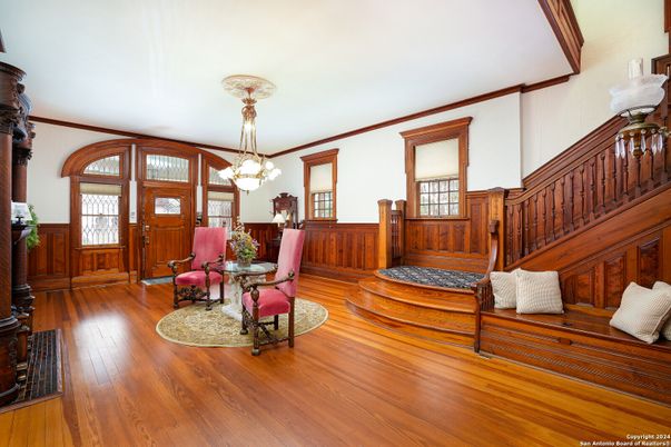 Chandelier, Dining room, Interior, Wood Texture Flooring