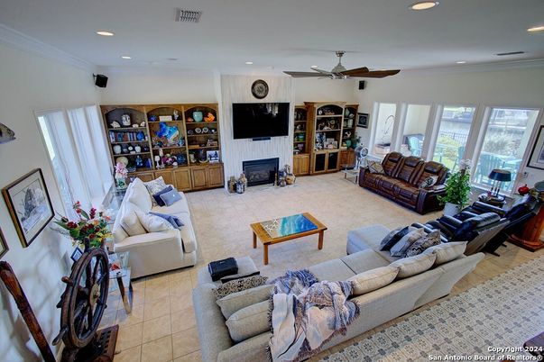 Fireplace, Interior, Living room, Recessed Lighting