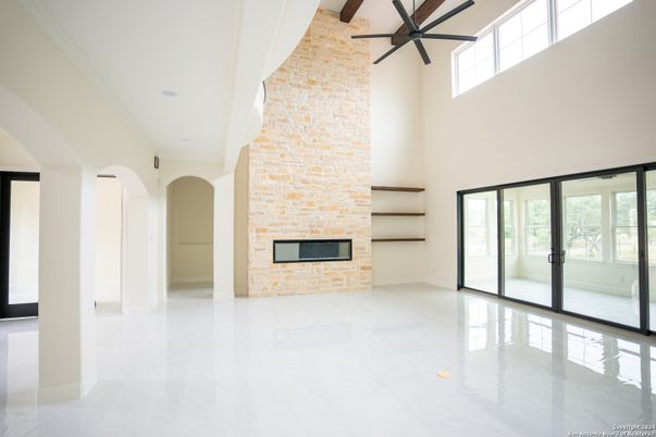 Empty room, Fireplace, Interior, Recessed Lighting