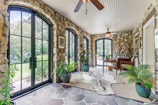 Home Office, Interior, Stone Walls, Sun Room