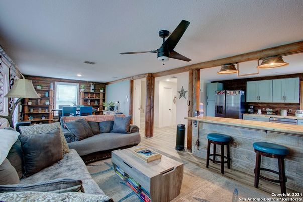 Interior, Kitchen, Living room, Recessed Lighting, Wood Texture Flooring