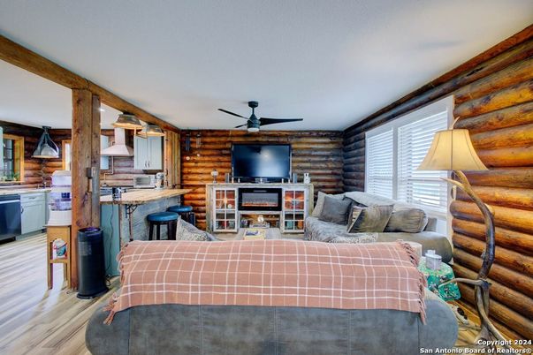 Interior, Kitchen, Living room, Wood Texture Flooring, Wooden Walls