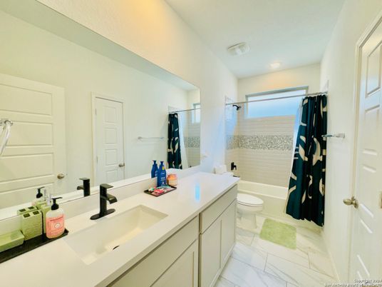 Bathroom, Dual Sink Vanities, Interior, Marble, Recessed Lighting