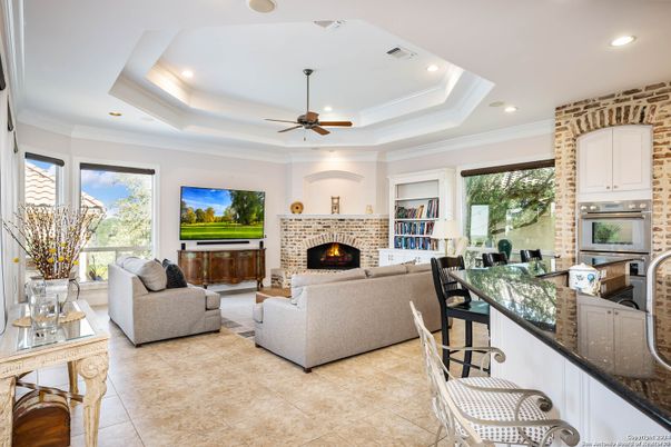Fireplace, Interior, Living room, Recessed Lighting