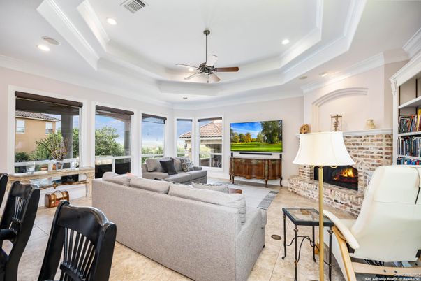 Fireplace, Interior, Living room, Recessed Lighting
