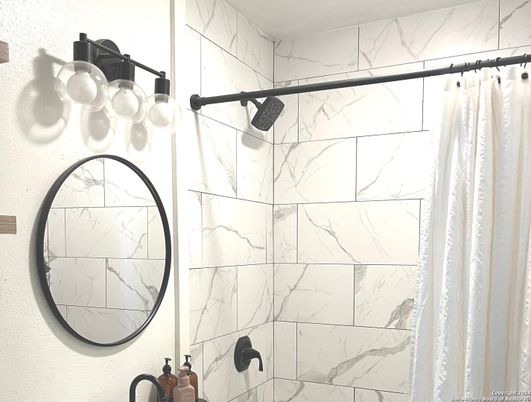 Bathroom, Glass Shower, Interior, Marble Walls