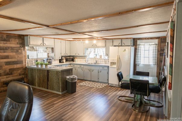 Interior, Kitchen, Wood Texture Flooring, Wooden Walls