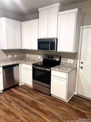 Interior, Kitchen, Stainless Steel Appliances, Wood Texture Flooring