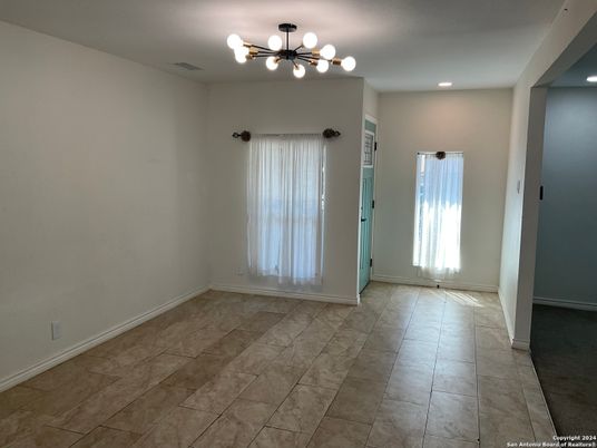Empty room, Interior, Pendant Lights, Recessed Lighting