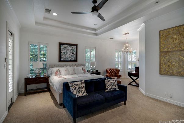 Bedroom, Chandelier, Interior, Recessed Lighting