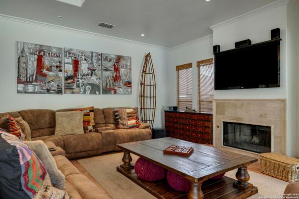 Fireplace, Interior, Living room, Recessed Lighting