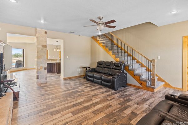 Interior, Pendant Lights, Recessed Lighting, Wood Texture Flooring