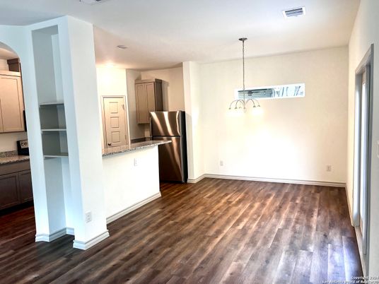 Interior, Kitchen, Pendant Lights, Stainless Steel Appliances, Wood Texture Flooring