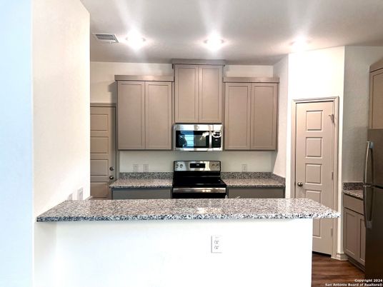 Interior, Kitchen, Stainless Steel Appliances, Wood Texture Flooring