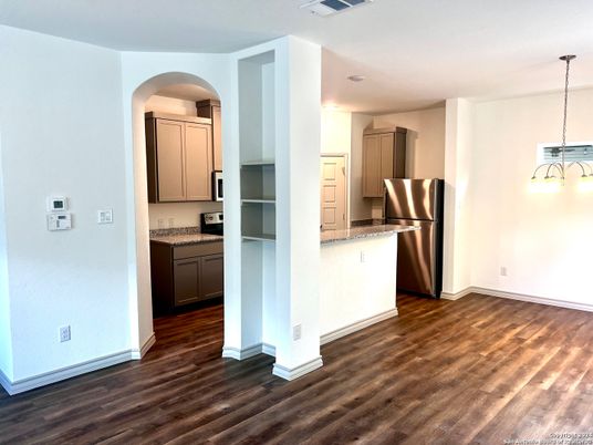 Interior, Kitchen, Pendant Lights, Stainless Steel Appliances, Wood Texture Flooring