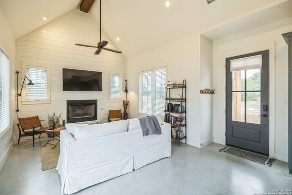 Bedroom, Fireplace, Interior, Living room, Recessed Lighting